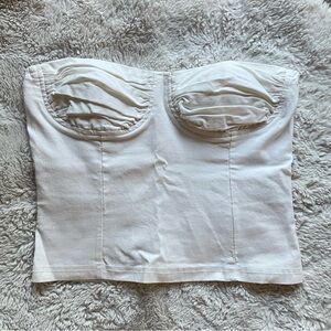 White Strapless Corset style crop top